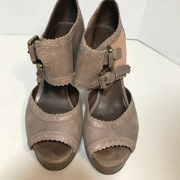 Halogen 80’s Inspired platform sandal Leather "Lynden' 6 M - Picture 5 of 12